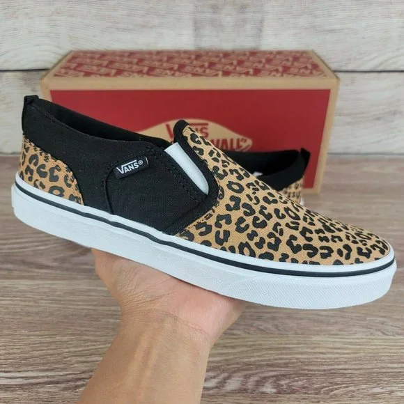 Vans Shoes New Vans Asher Leopard Cheetah Print Womens Slip On